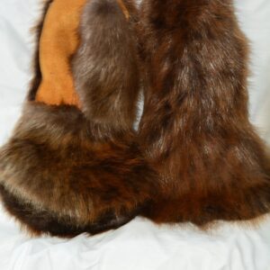 Brown colored Fur beaver gauntlet gloves