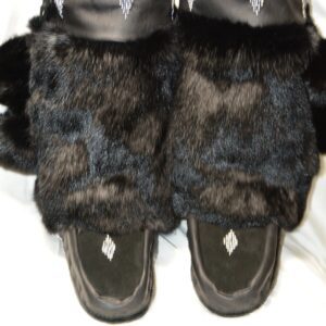 Black colored women winter mukluks with fur
