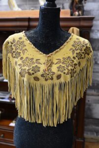 A picture of yellow colored egg yolk shawl